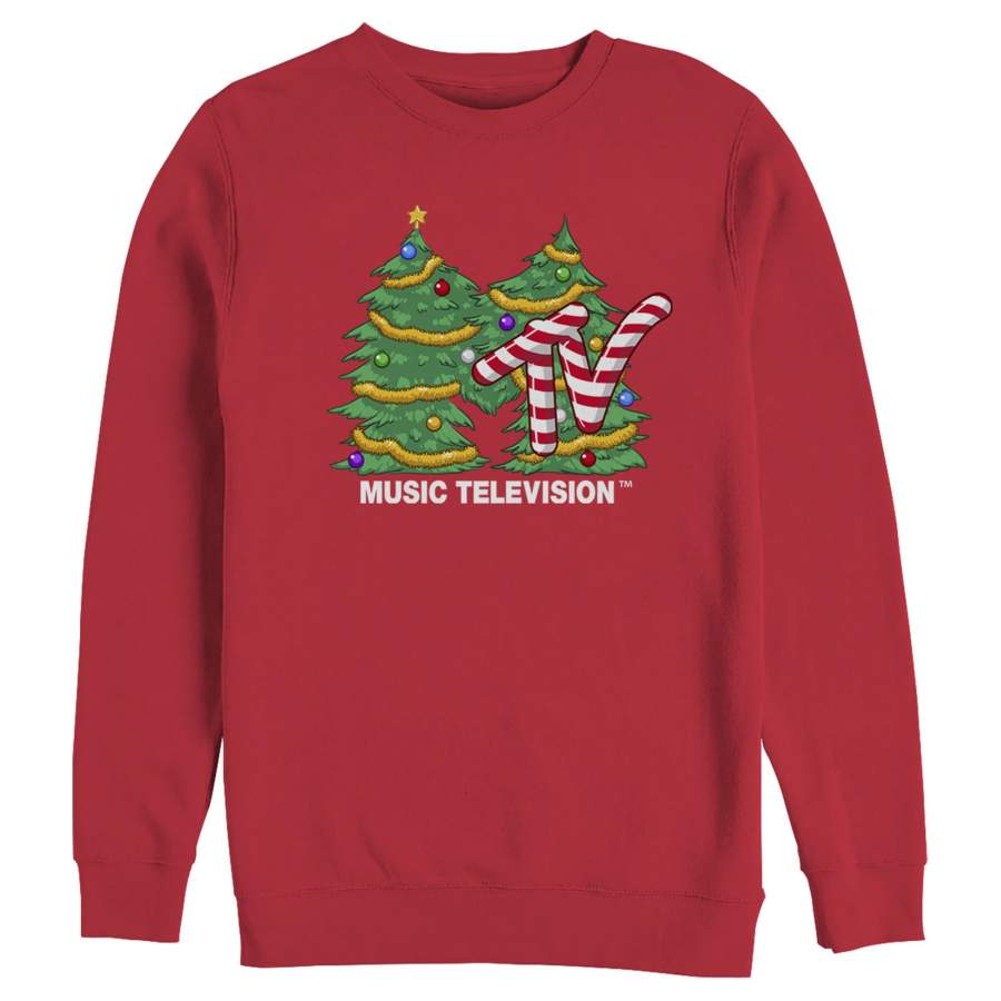 MTV Men’s Christmas Tree Logo  Sweatshirt