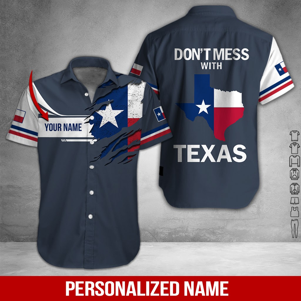 Love Texas Custom Name Aloha Hawaii Shirts For Men Women Ha23387