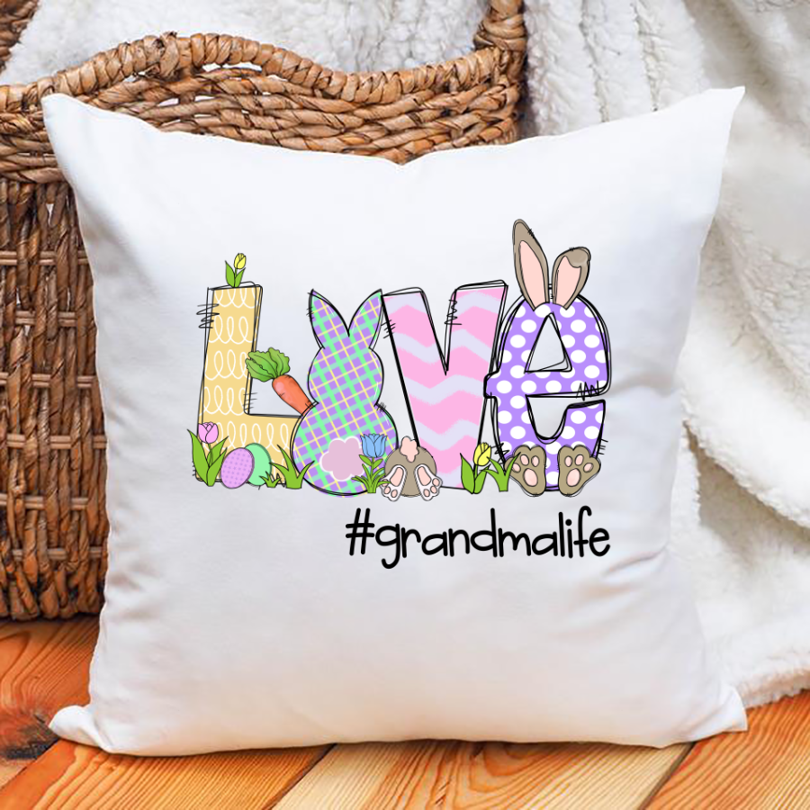 Love Easter Bunny Grandma Life Indoor Pillow