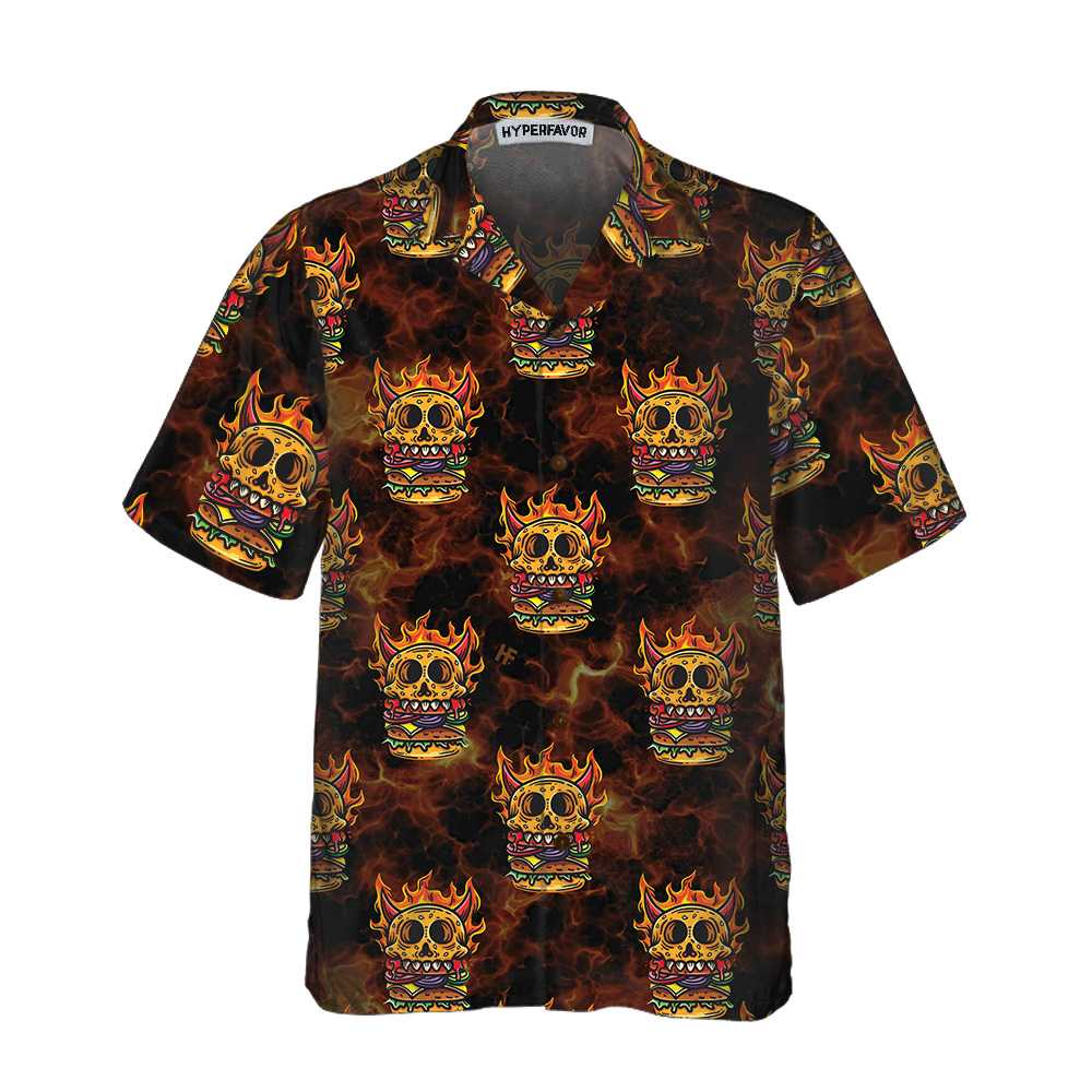 Skull Monster Burger Hawaii Unique Flame Shirt Ha86770