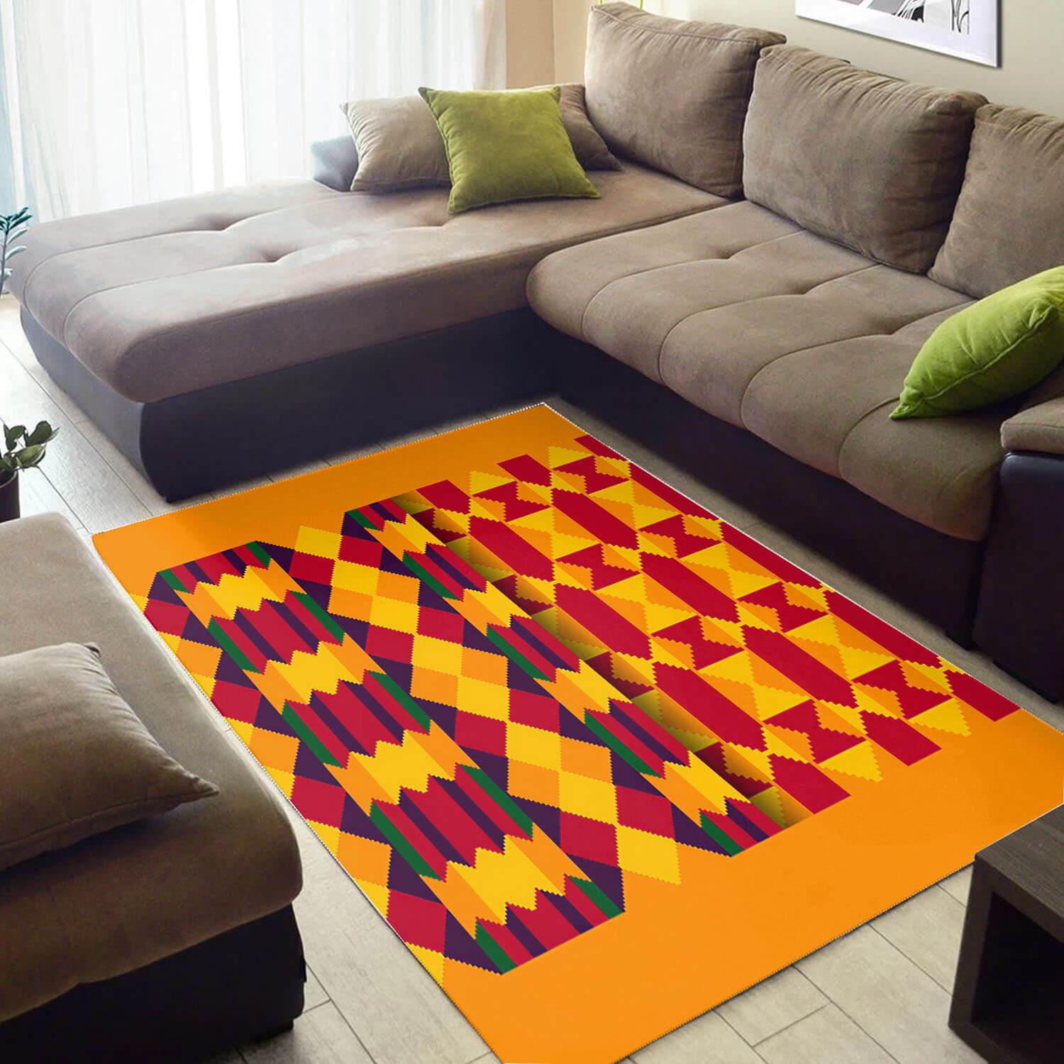 Modern African Area Rug Trendy African Themed Afrocentric Art African Design Floor Carpet African Room Decor WBG3294