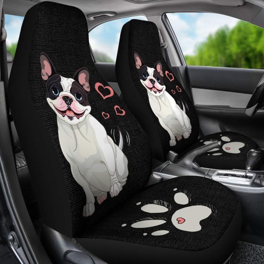 Adorable Bulldog Car Seat Covers (Set of 2)