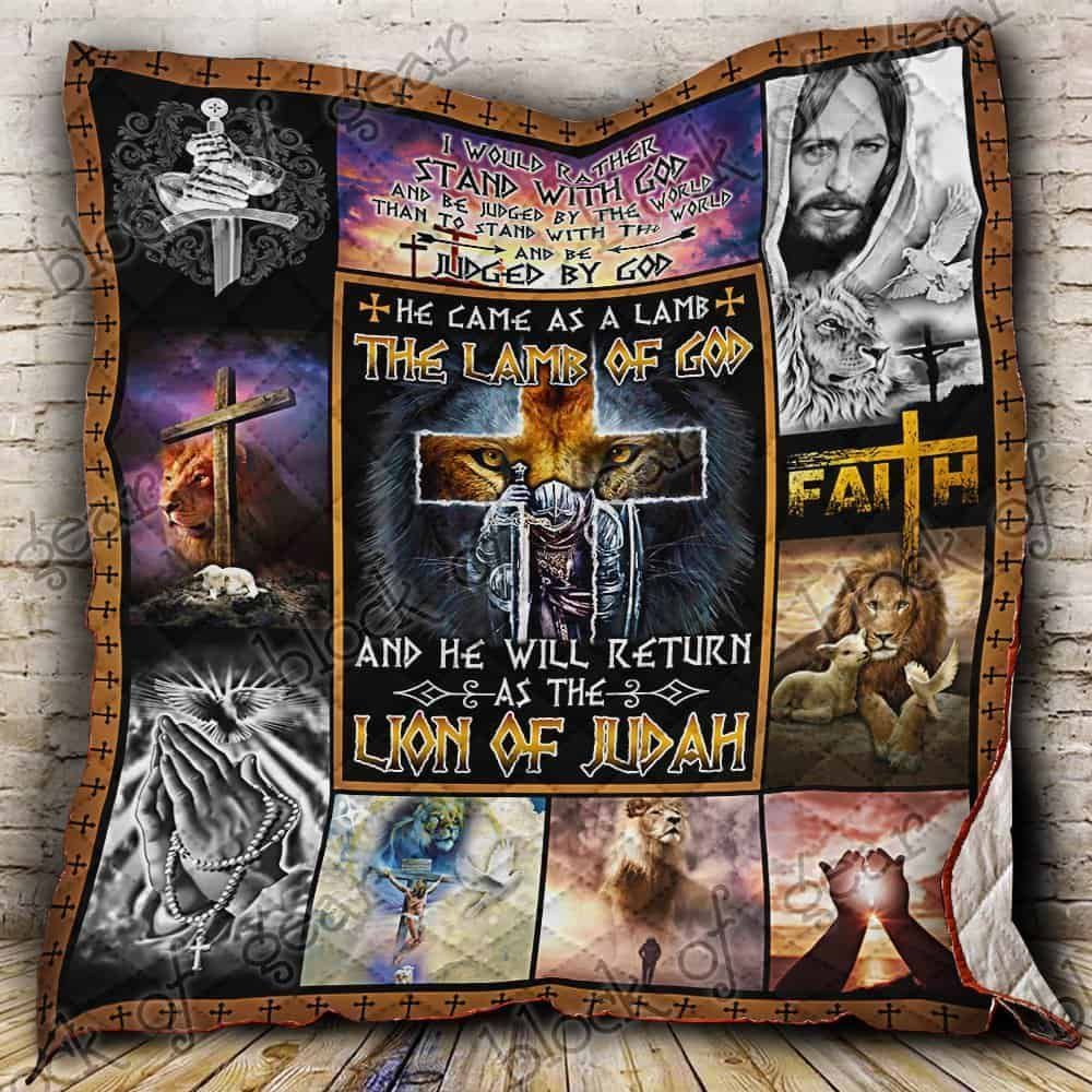 The Lion Of Judah  He Came As A Lamb  Quilt Blanket