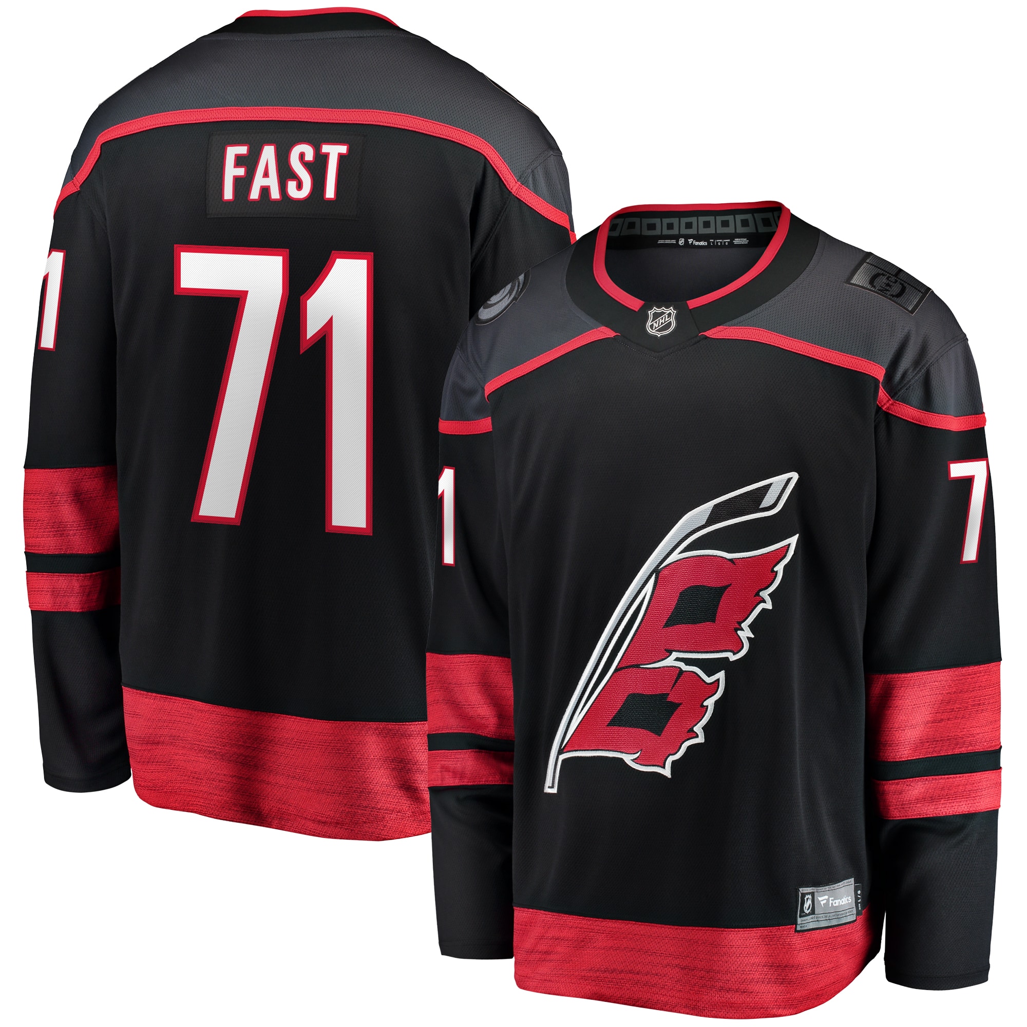 Jesper Fast Carolina Hurricanes Branded Home Breakaway Jersey – Black