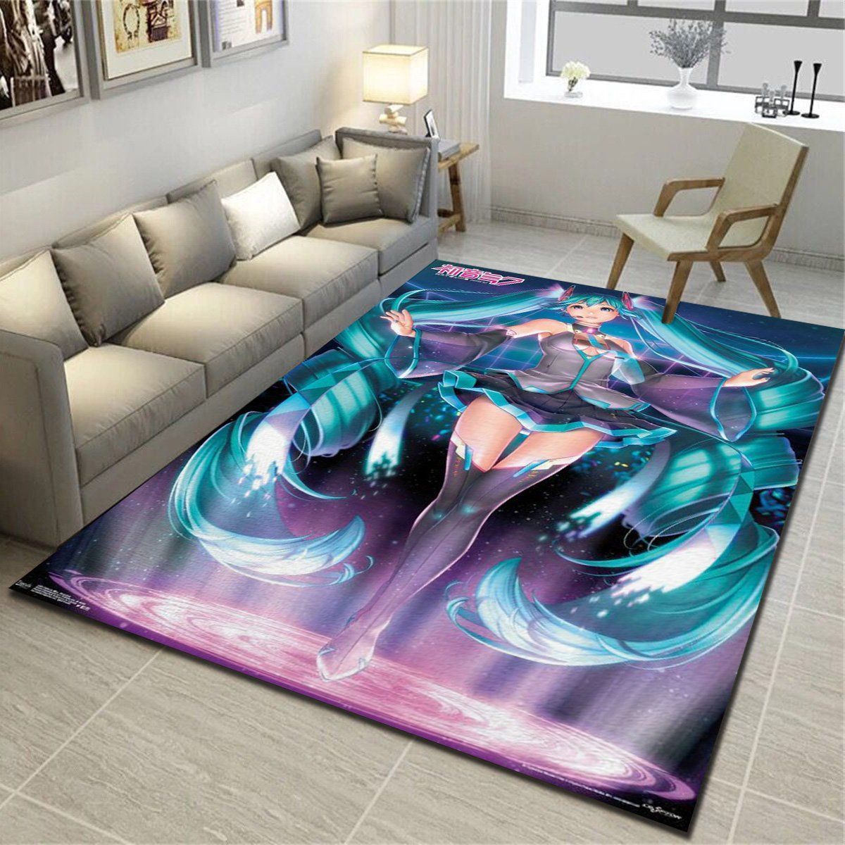 Hatsune Miku Projection Rugs, Living Room Bedroom Carpet
