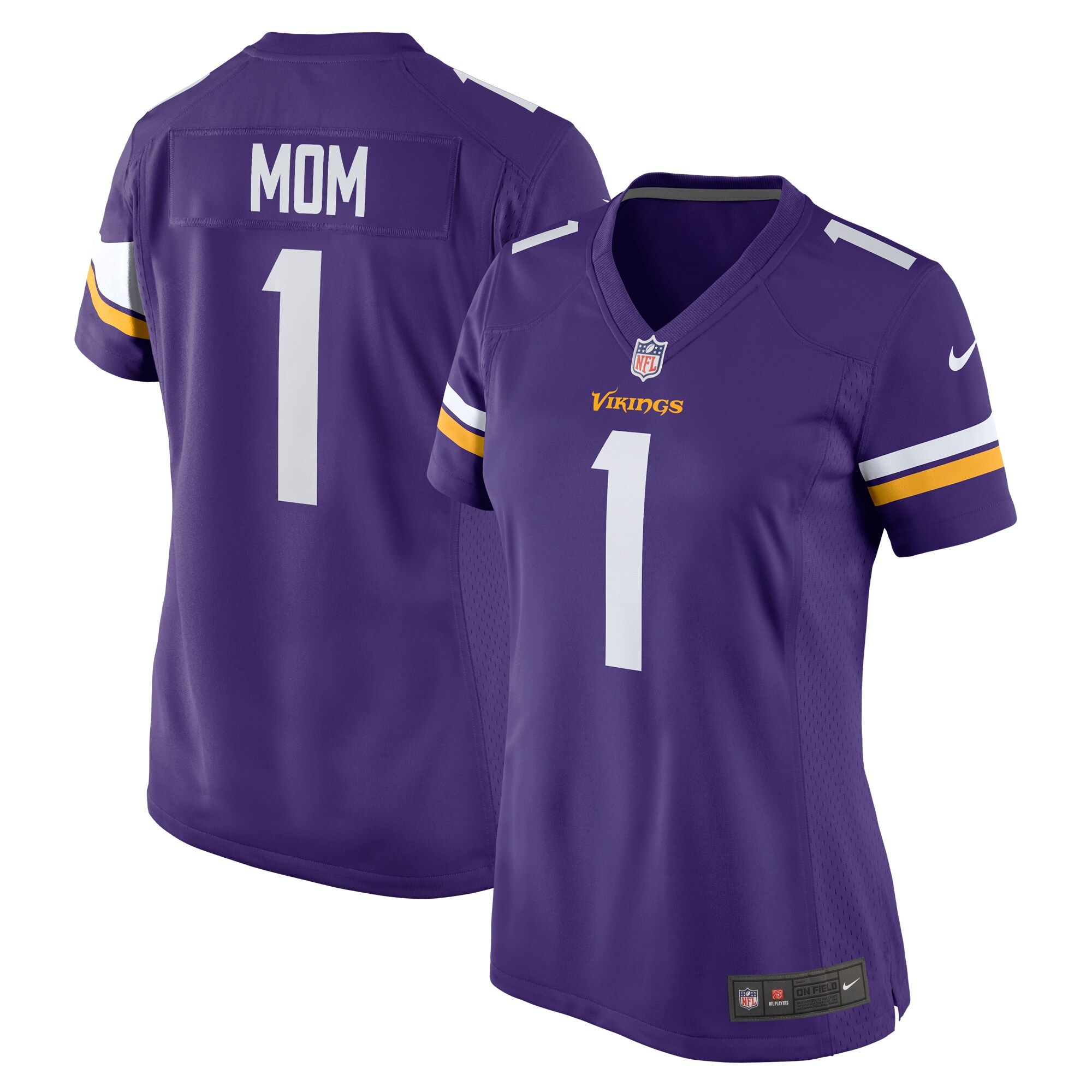 Women’s Minnesota Vikings Number 1 Mom Purple Game Jersey