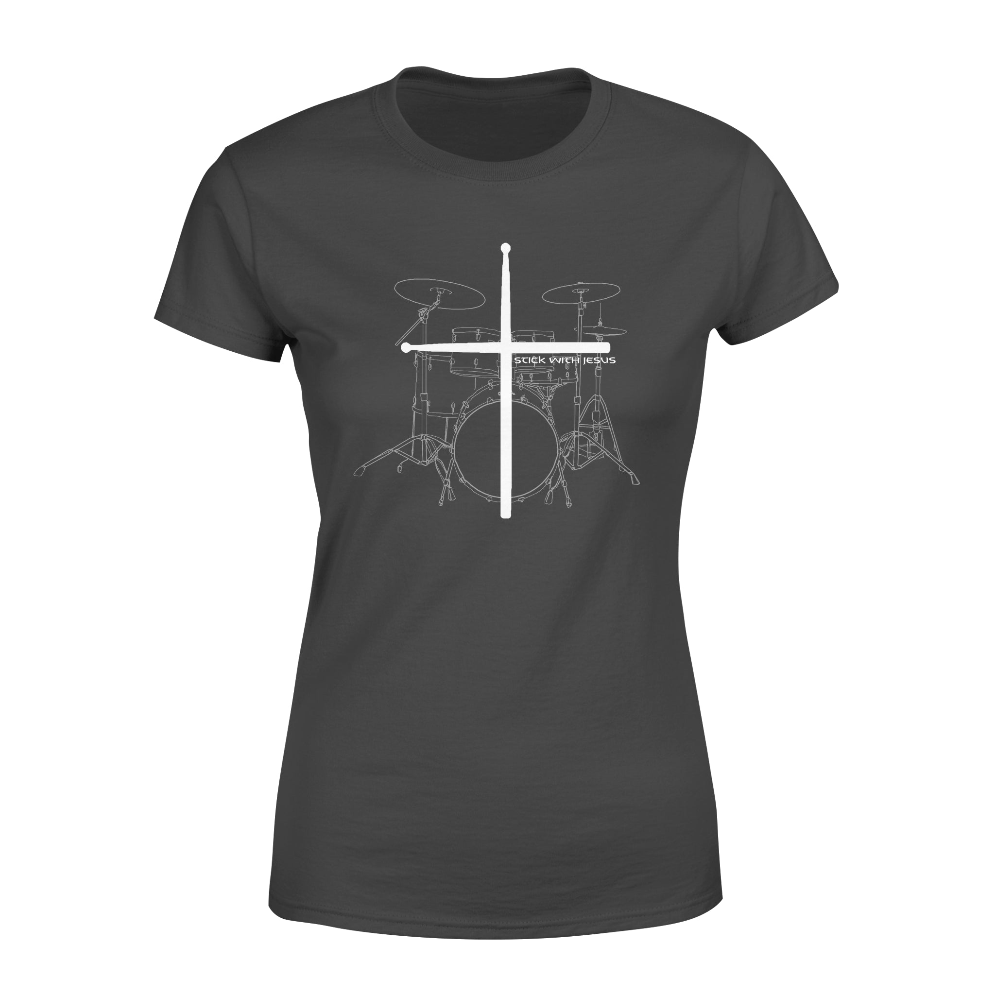 Drummer Stick With Jesus Gift – Premium Women’s T-shirt