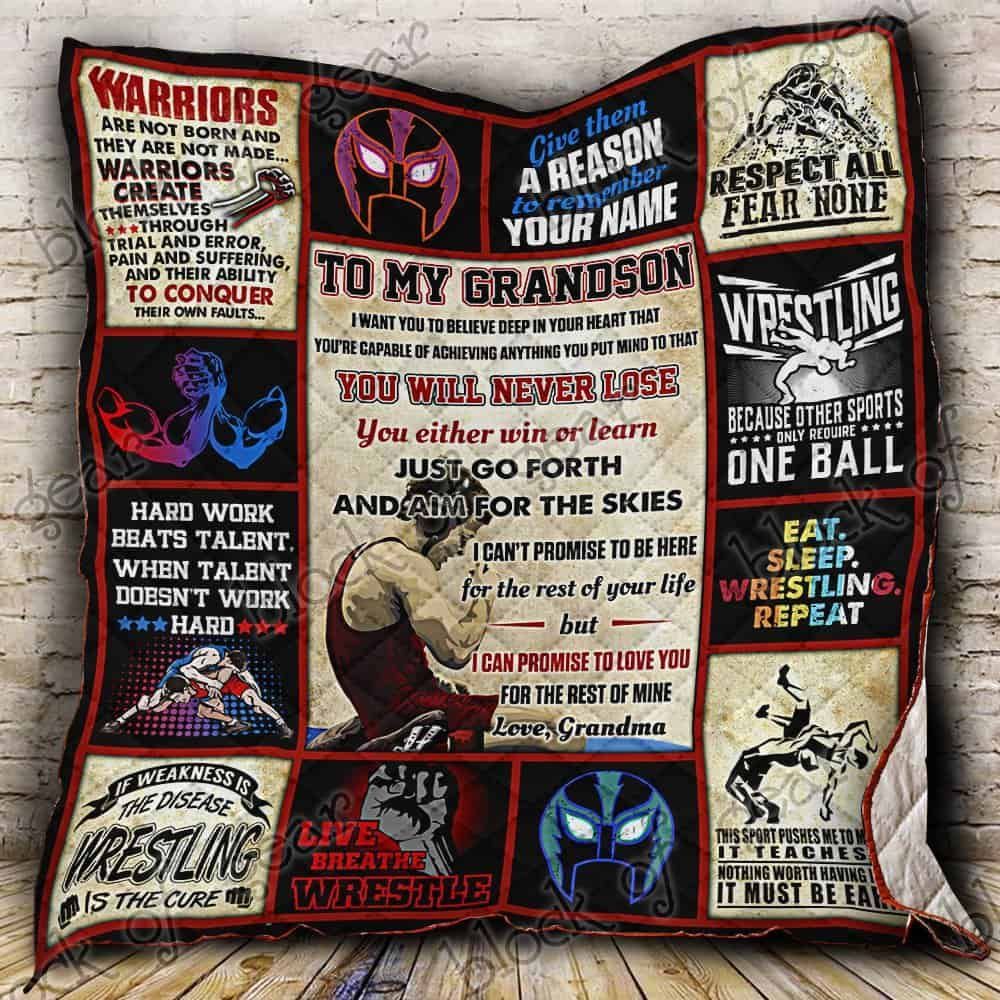 Wrestling Grandson, Love, Grandma Quilt