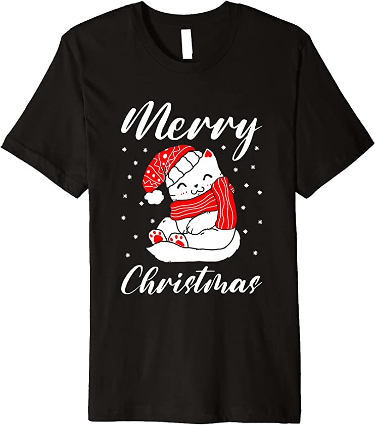 Merry Christmas Santa Claus Kitten Lover Feline Kitten Premium T-Shirt