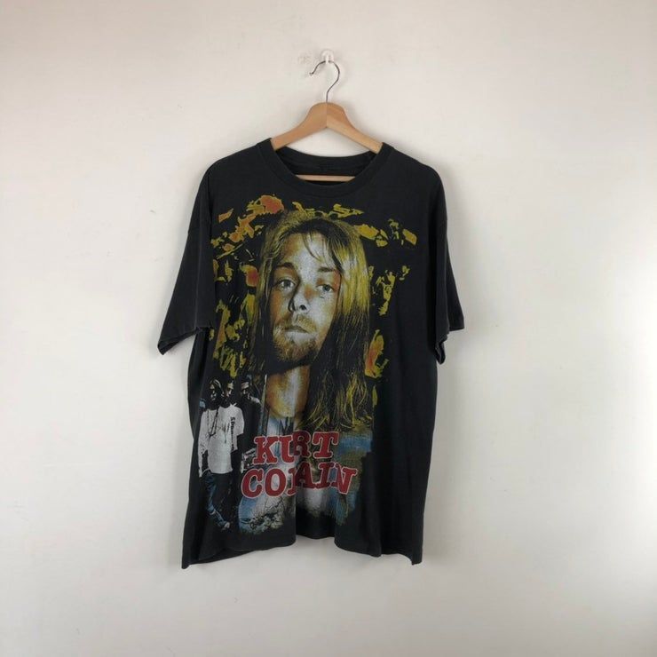 Vintage Kurt Cobain Print Nirvana Grunge Band Tour Shirt