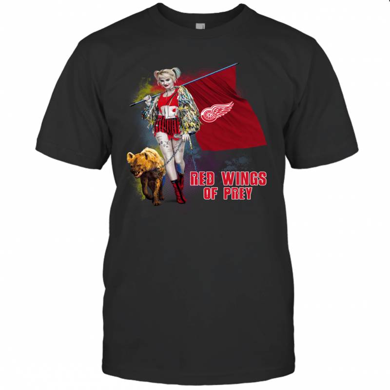 Harley Quinn flag Detroit Red Wings Of Prey T-Shirt