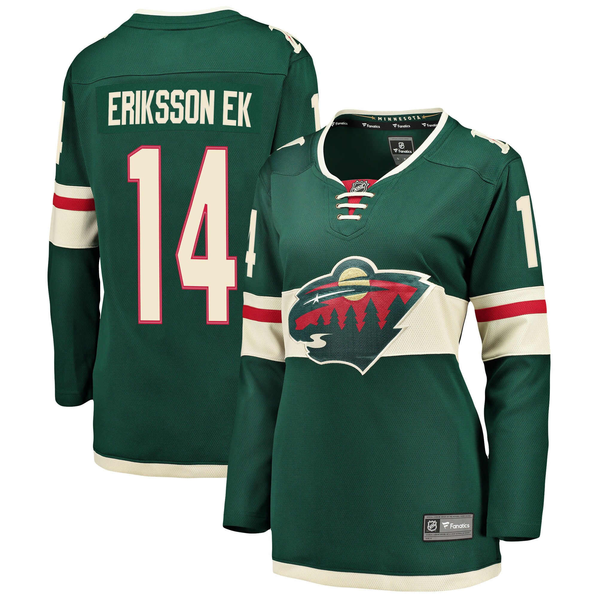 Joel Eriksson Ek Minnesota Wild Branded Women's Breakaway Player Jersey – Green