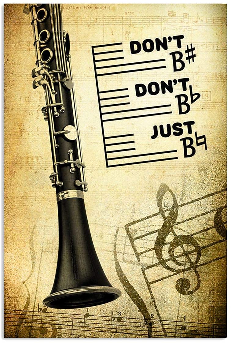 Vintage Clarinet – Don’T Don’T Just Poster Art Print      Home Decor Gift For Men Women Family Friend On Birthday Xmas