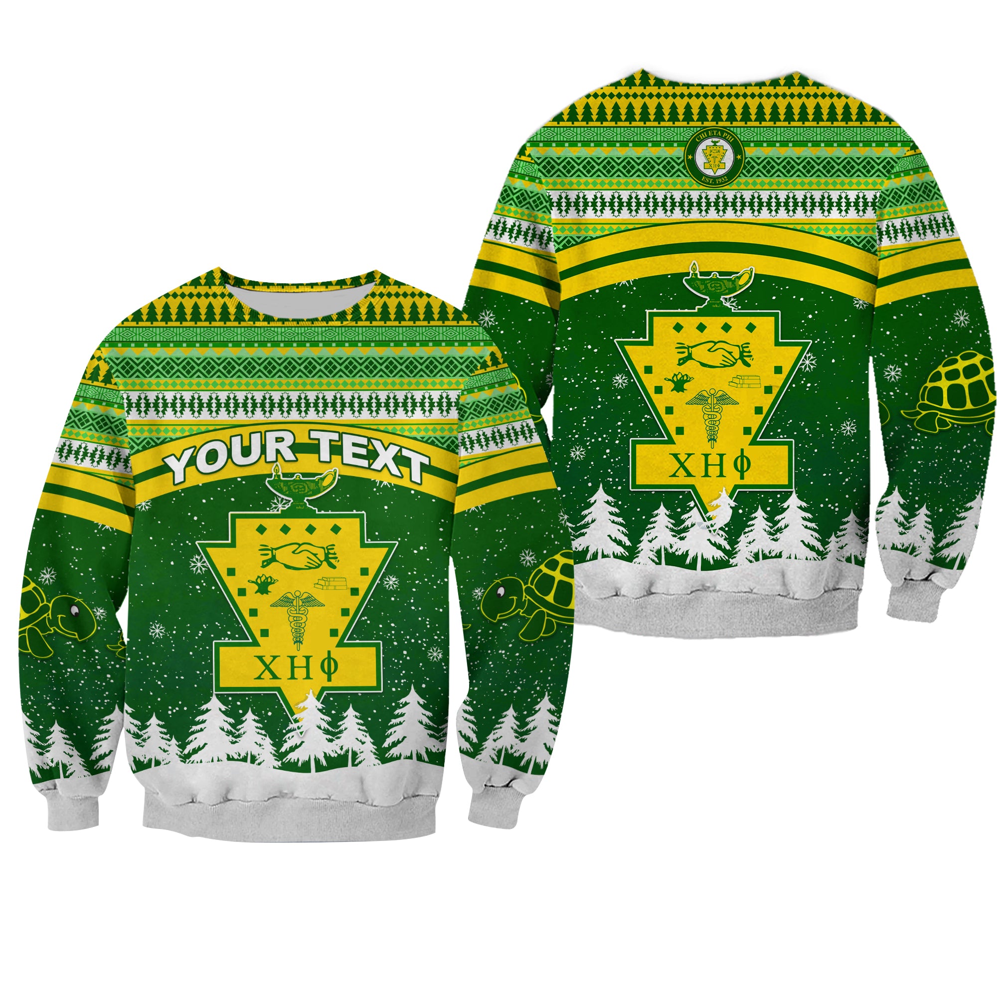 (Custom Personalised) Chi Eta Phi Christmas Sweatshirt African Pattern Lt13