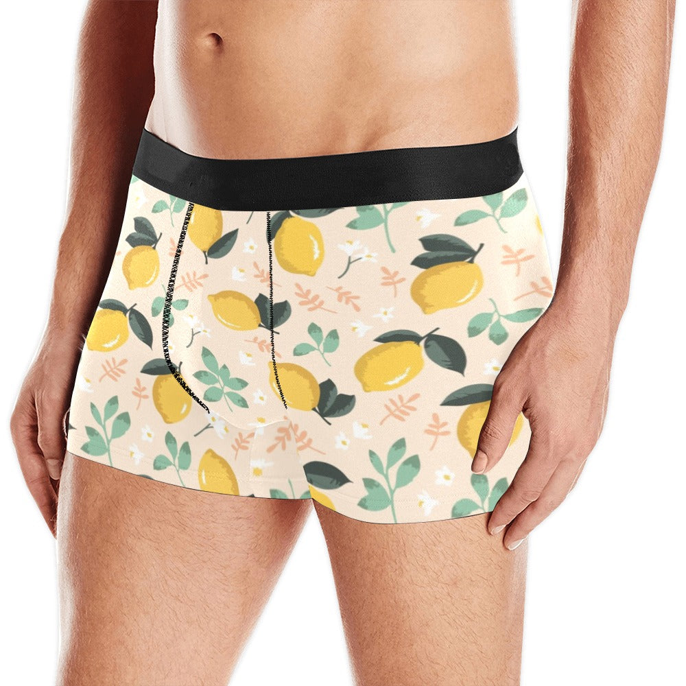 Lemon Flower Leave Pattern Men’S All Over Print Boxer Briefs Men’S Underwear