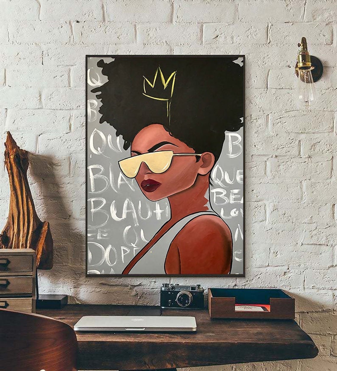 African American Poster, Black Queen Girl Art, Black Women Painting, Black Girl Magic Canvas And Poster,Canvas Prints,My Poster Wall