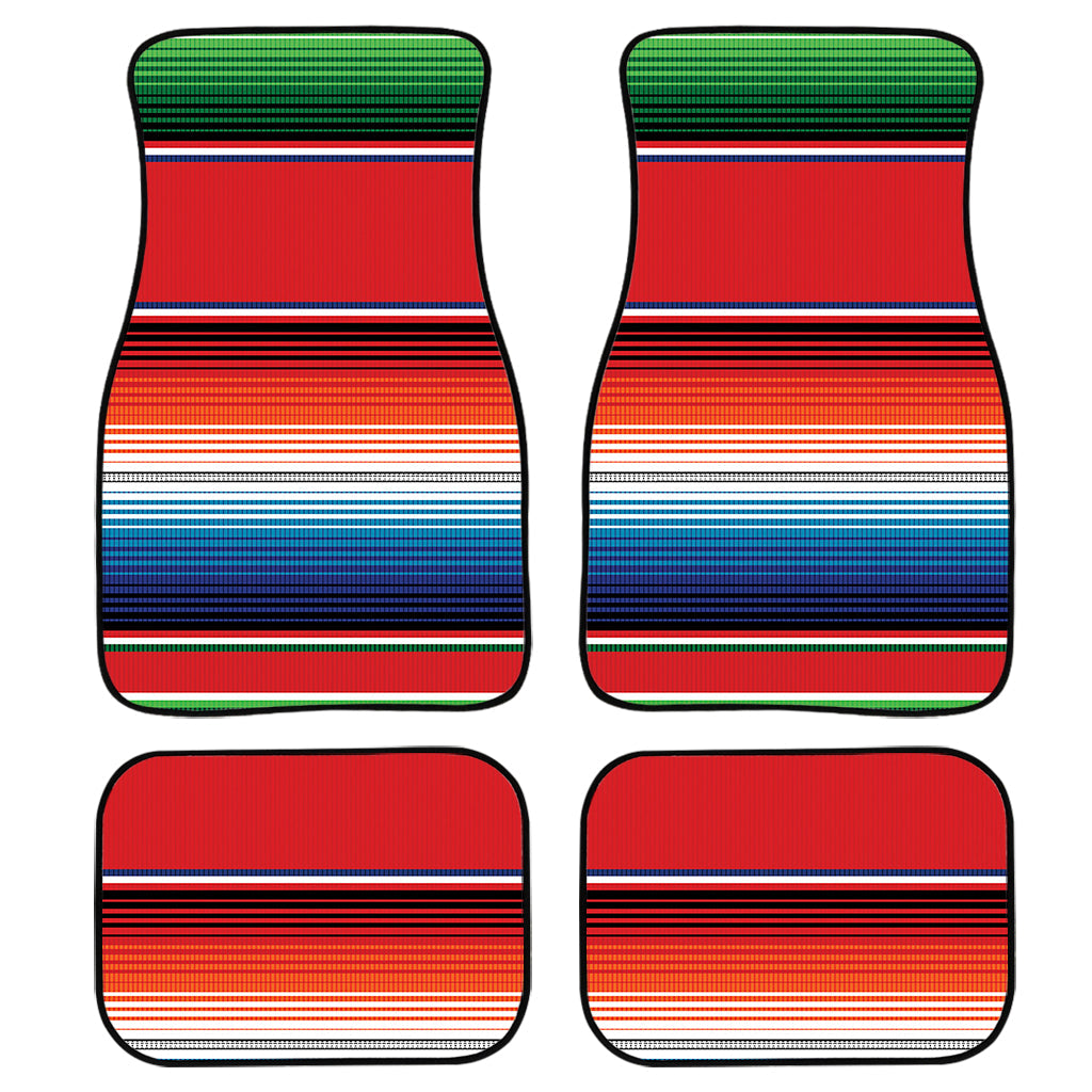 Vintage Mexican Serape Pattern Print Front And Back Car Floor Mats, Front Car Mat