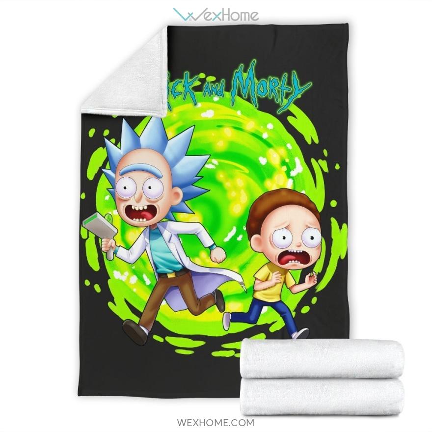 Cute Rick And Morty Cartoon Premium Blanket