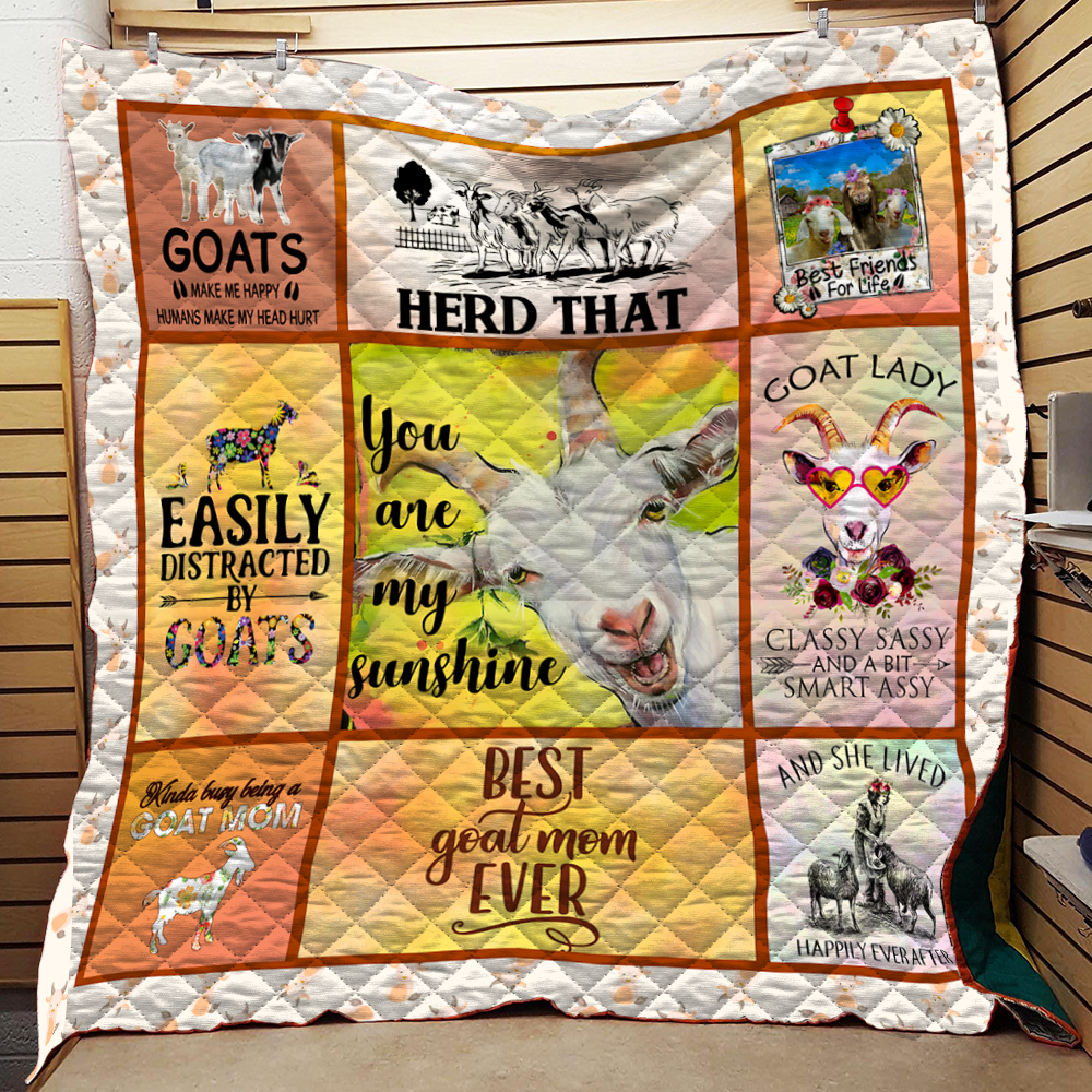 I love my Goats- You are my sunshine Quilt Blanket