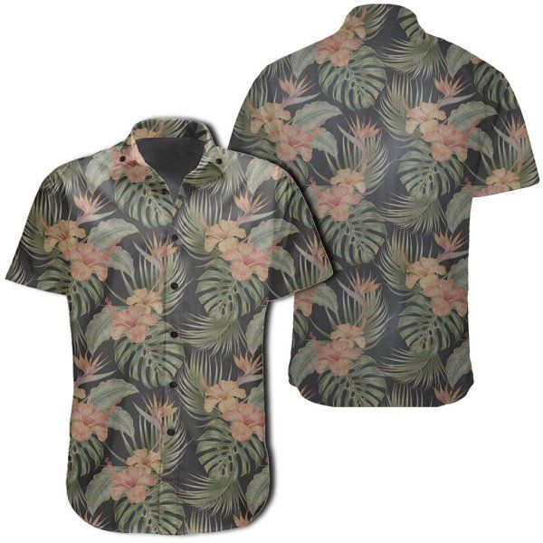 Tropical Hibiscus Monstera Leaf Hawaiian Shirt