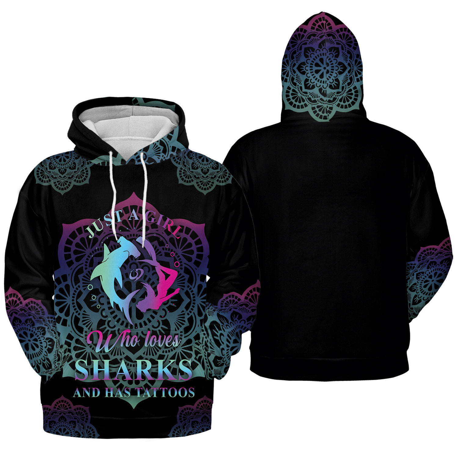 Just A Girl Who Loves Sharks And Tattoos 3D Hoodie – Leggings #11022L