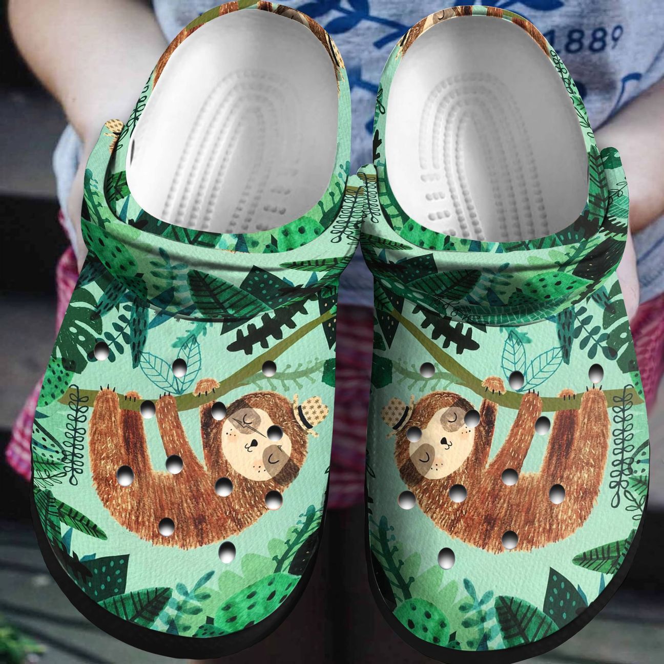 Sloth Personalized Clog, Custom Name, Text, Color, Number Fashion Style For Women, Men, Kid, Print 3D Jungle Sloth