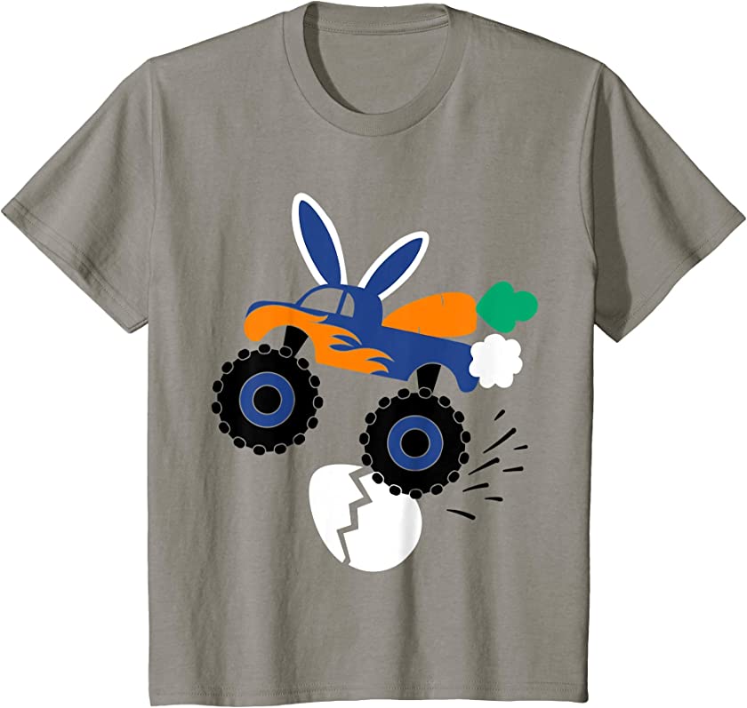 Kids Funny Easter Bunny Monster Truck Lover Toddler Boys Baby T-Shirt