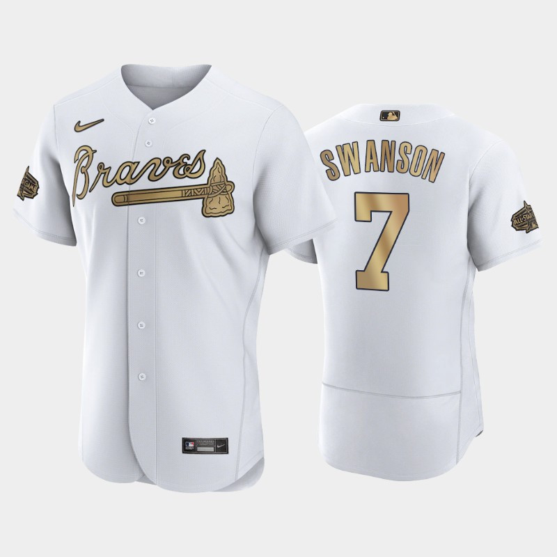 Atlanta Braves Jersey, 7 Dansby Swanson 2022-23 All-Star Game White Jersey