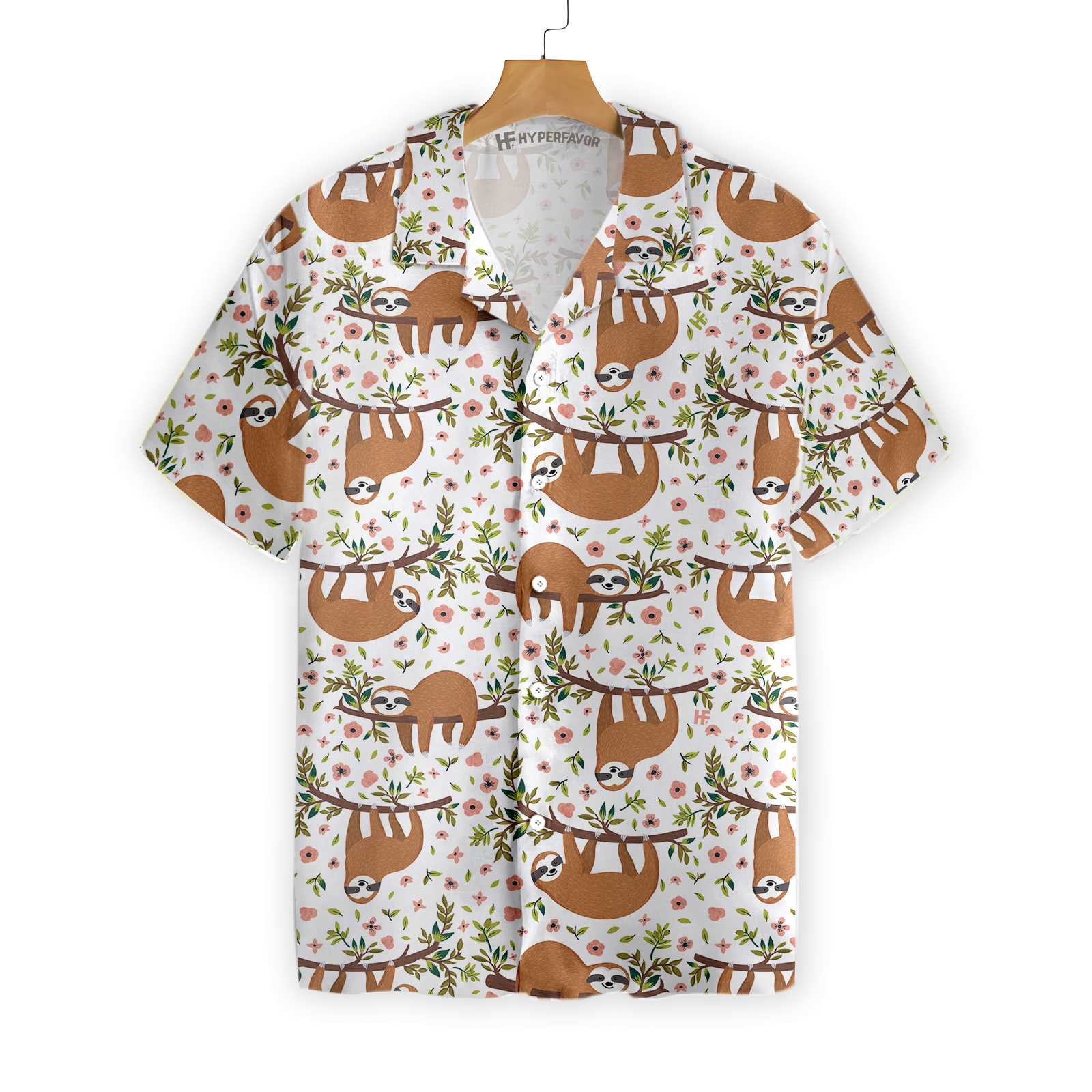 Cute Sloth On Tree Shirt For Men Hawaii Ha83078