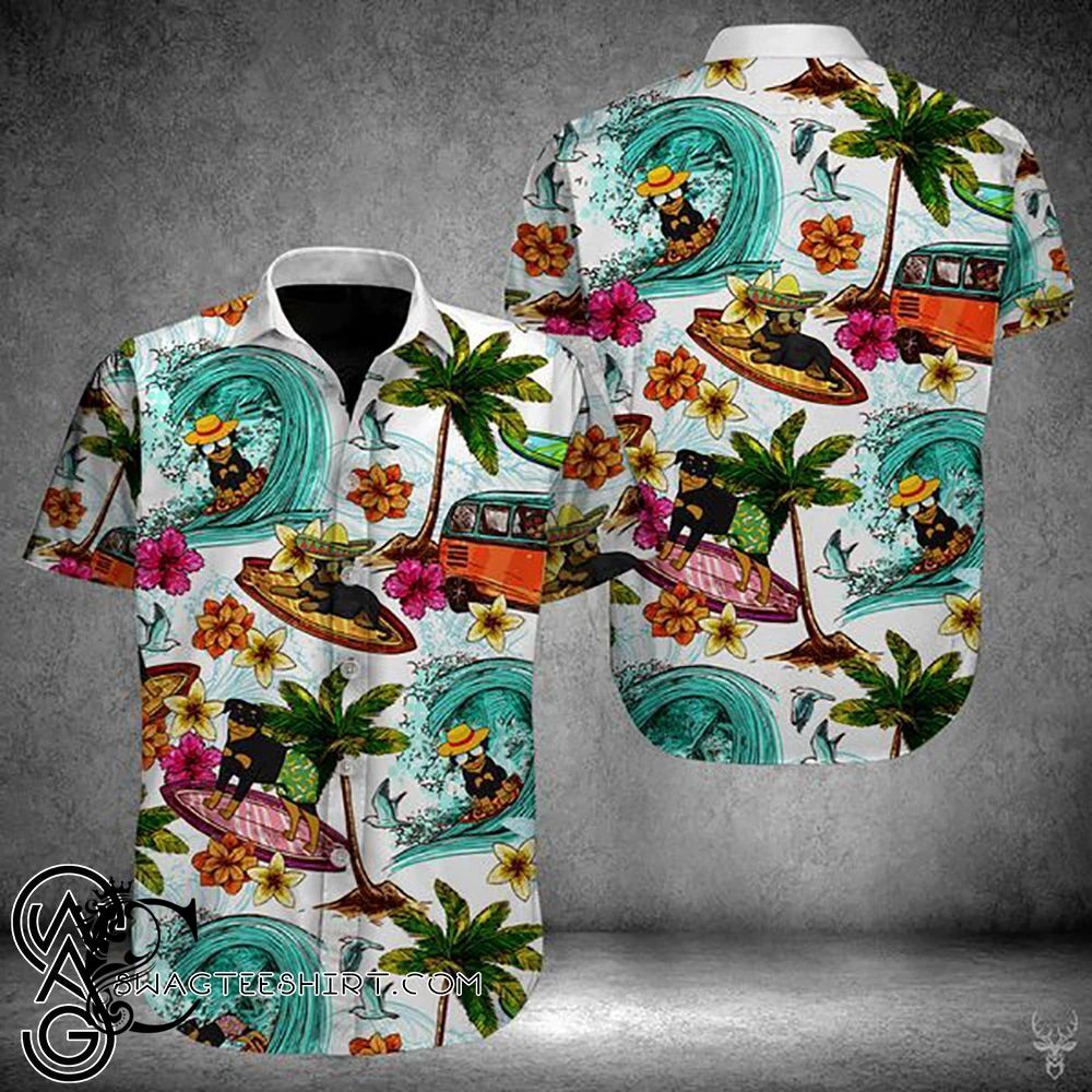 Beach Shirt Beach Hawaii Rottweiler Hawaiian Shirt- Chillicothemall