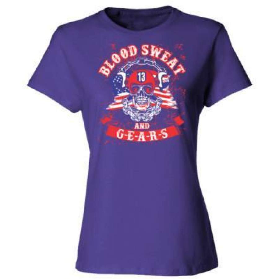 AGR Blood Sweat And Gears – Ladies’ Cotton T-Shirt