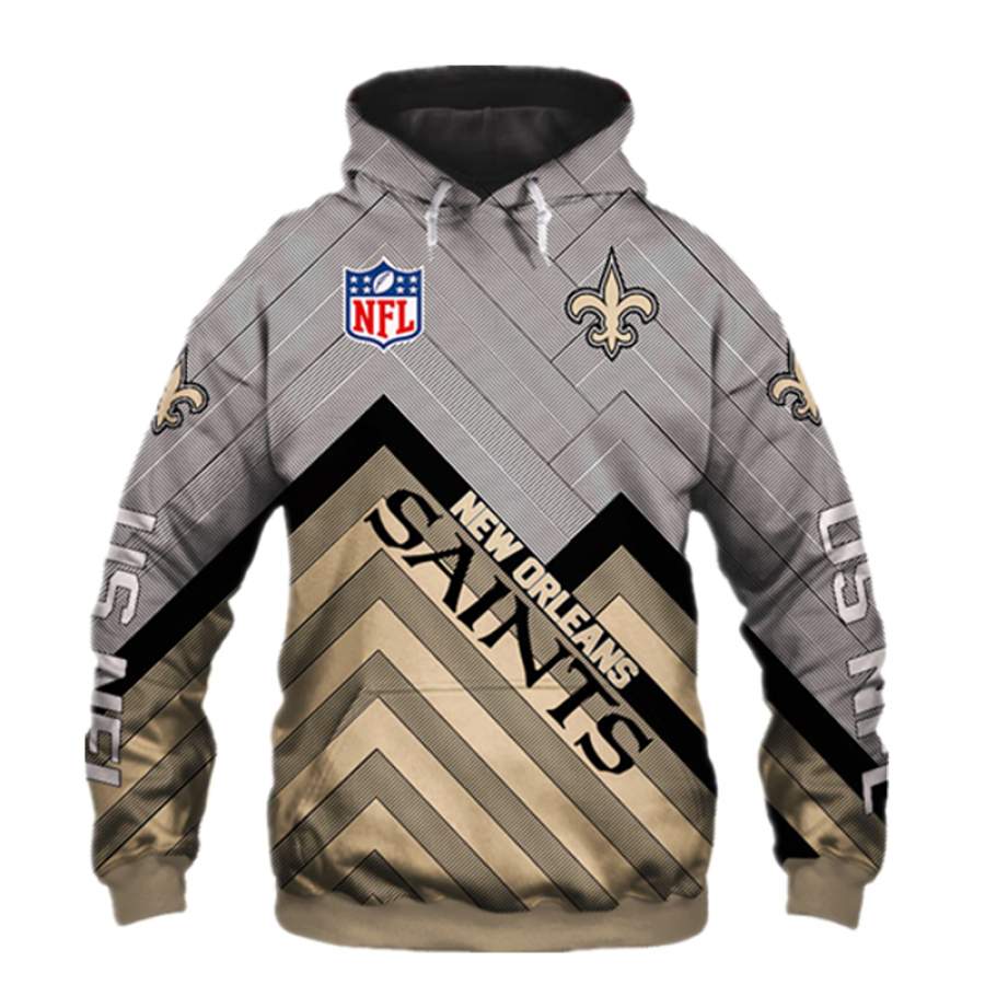 New Orleans Saints 3D Printed Hooded Pocket Pullover Sweater