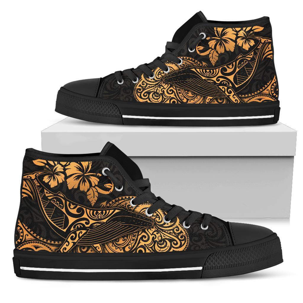 Polynesian Hawaii High Top Shoes – Polynesian Golden Humpback Whale – BN15