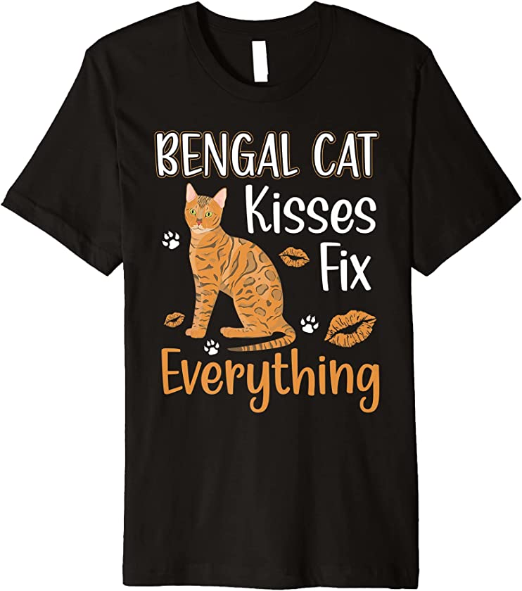 Bengal Cat Kisses Fix Everything Kitty Leopard Skin Premium T-Shirt