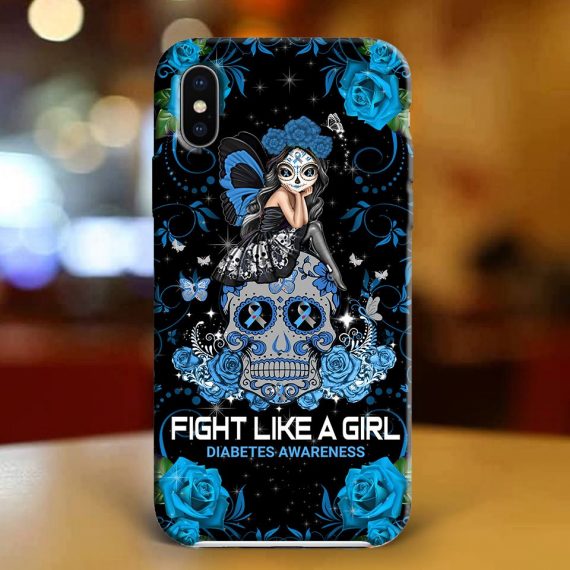 Diabetes Fight Like A Girl Phone Case Chm