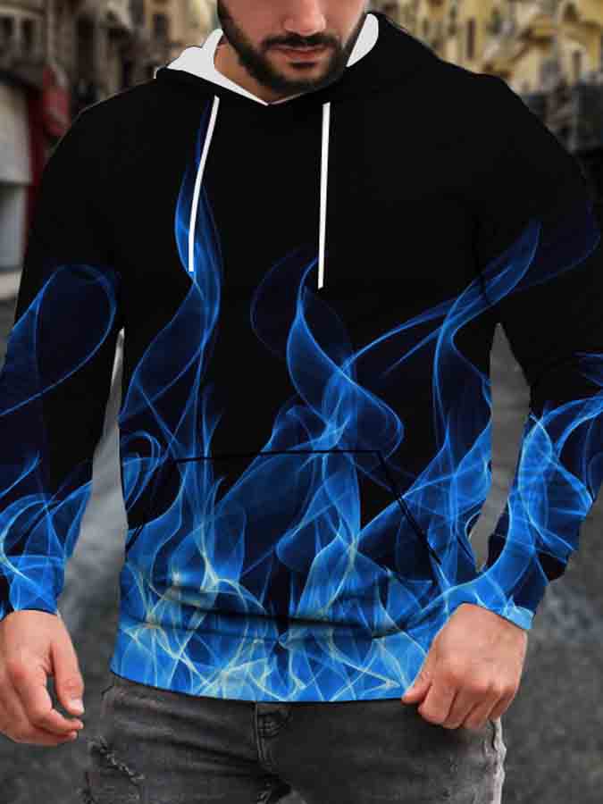 Men’S Halloween Flame Print Hoodie