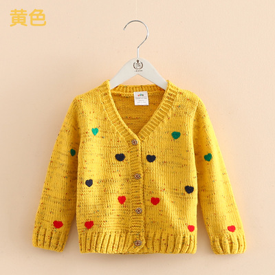 2022 Autumn New 2 3 4 6 8 10 Years Child Long Sleeve Tops V-Neck Knitted Jacquard Jacket For Little Girl Cardigan Sweaters Kids alx