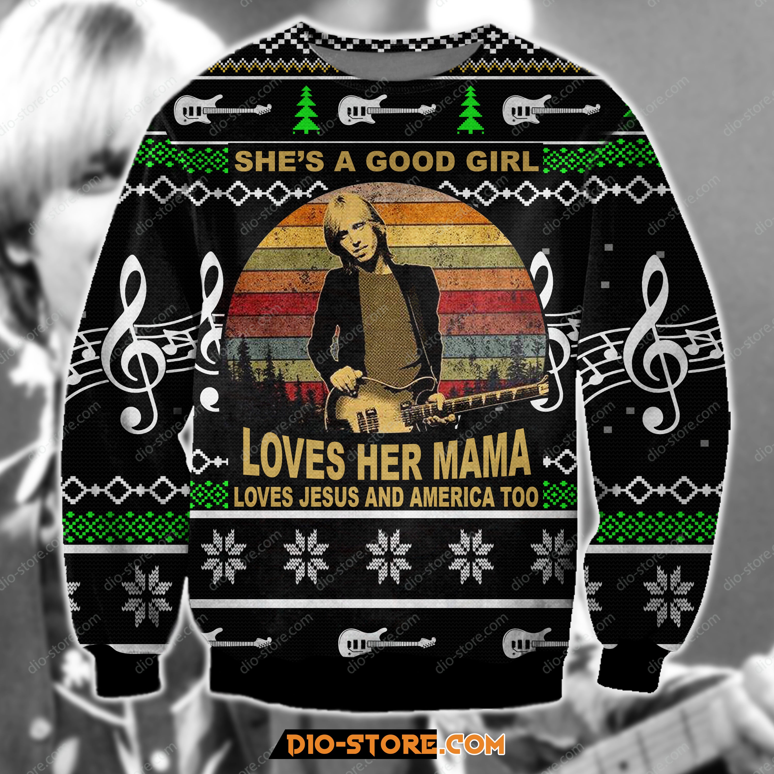 3D All Over Printed  Tom Petty Ugly Christmas Sweatshirt