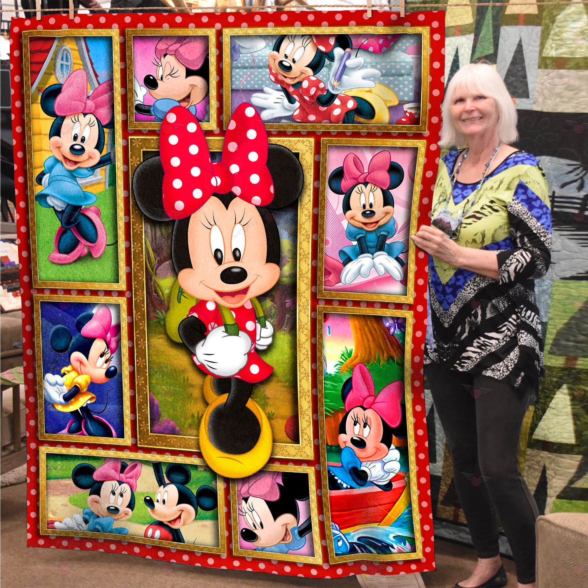 Cartoon Cartoon Minnie Cute Quilt Blanket-QT101098Qa