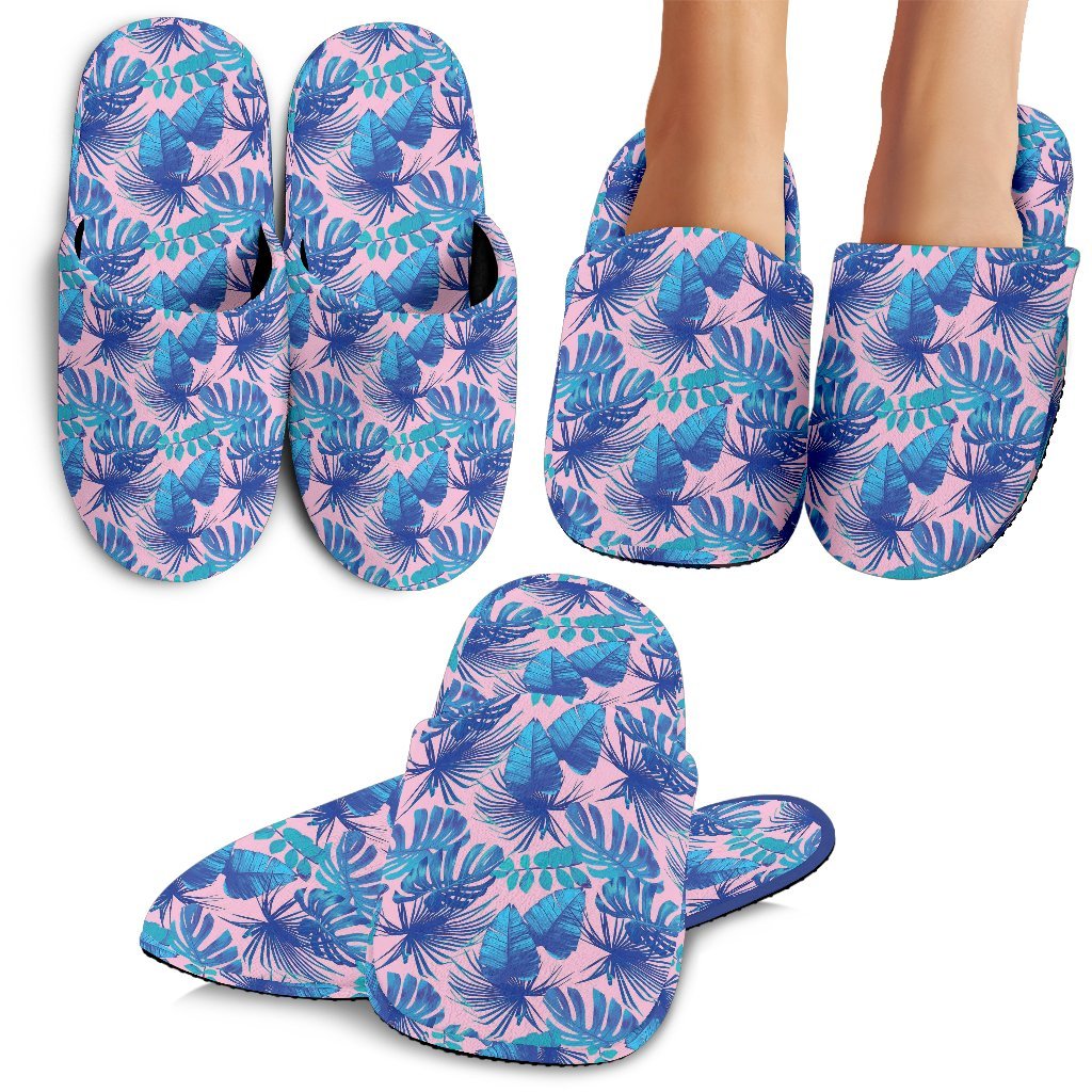 Tropical Floral Hawaii Palm Leaves Pattern Print Premium Home Slippers Ha49171