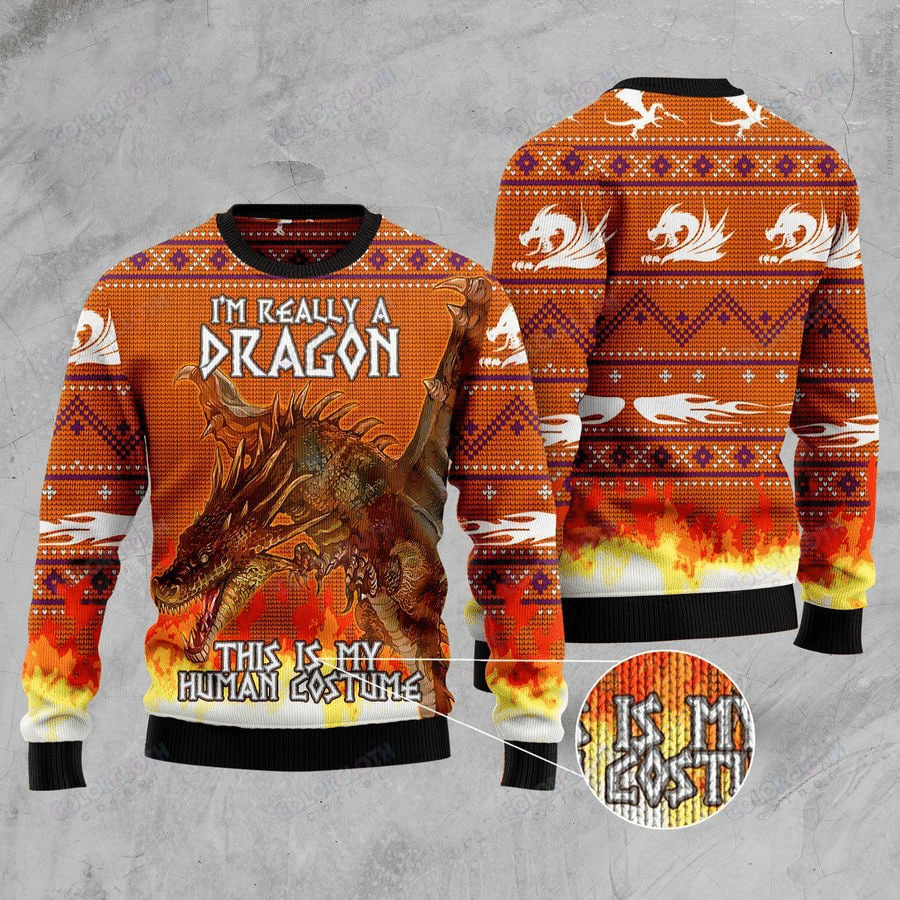 I’M Really A Dragon Ugly Christmas Sweater | For Men & Women | Adult | Us5911