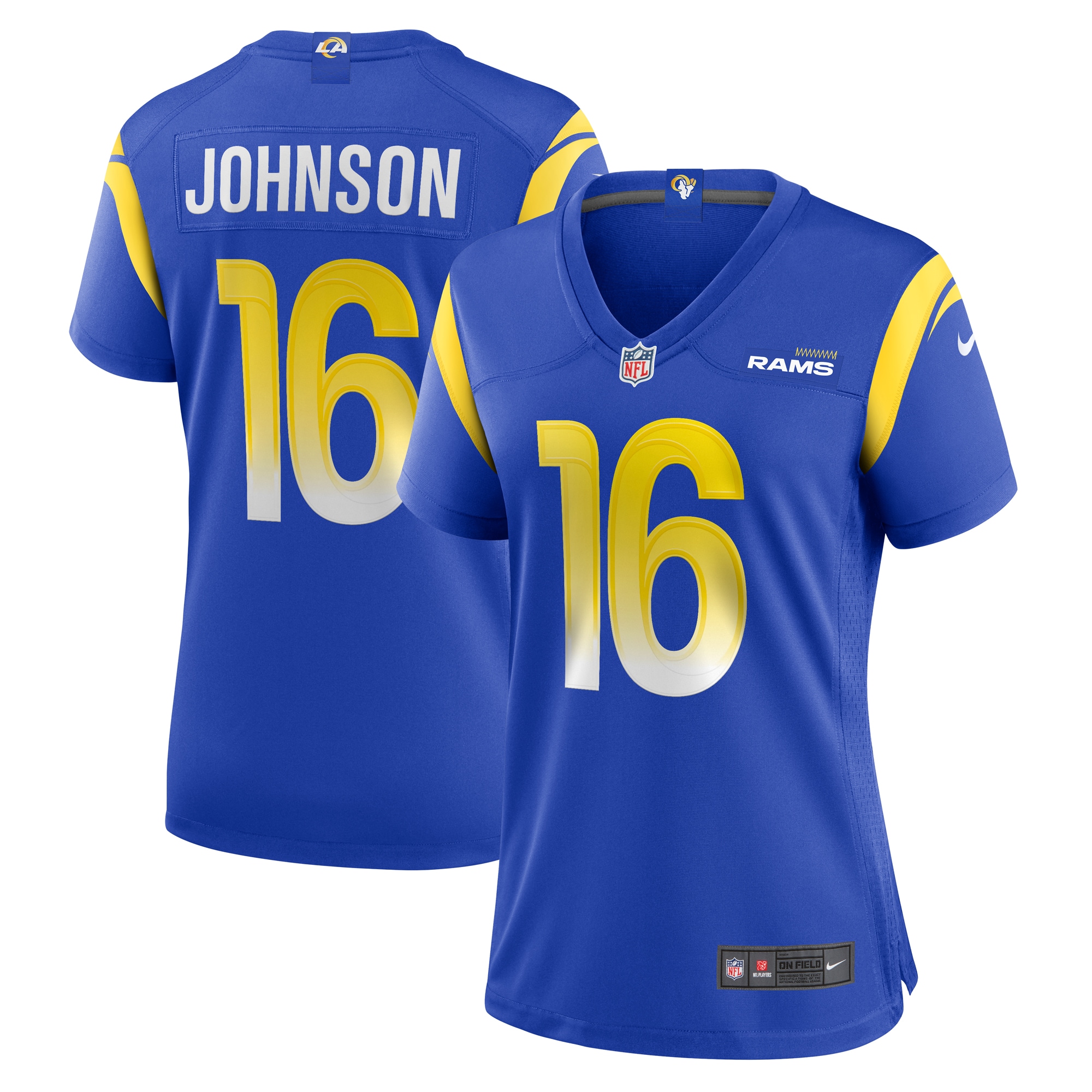 Tyler Johnson Los Angeles Rams Women's Team Game Jersey – Royal