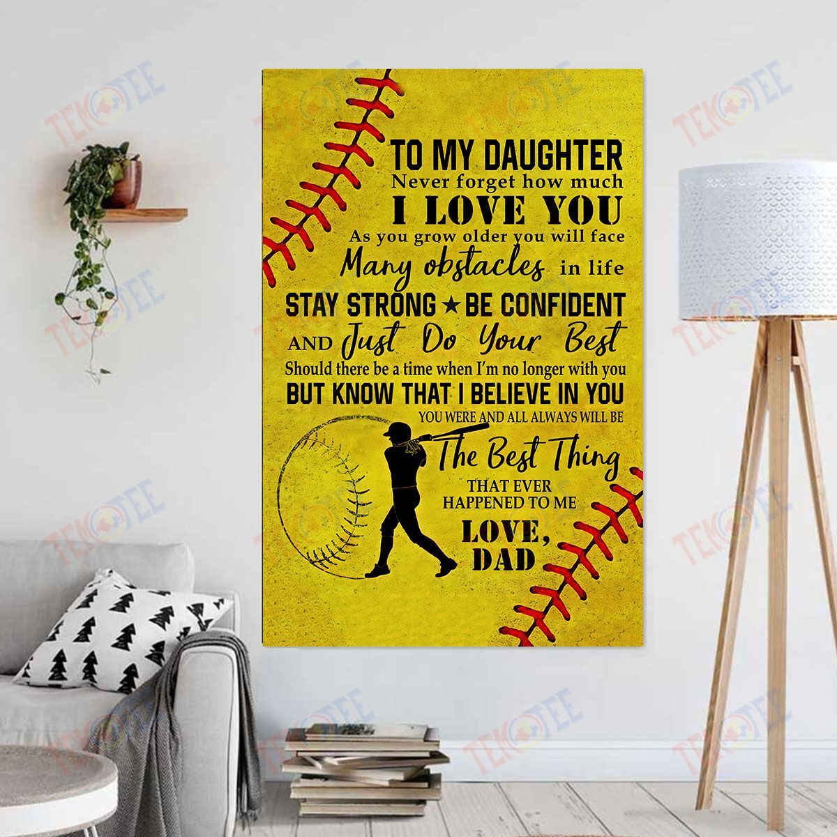 Canvas Art Dad For Girl To My Daughter Never Forget How Much I Love You Wall Art Home Decoration