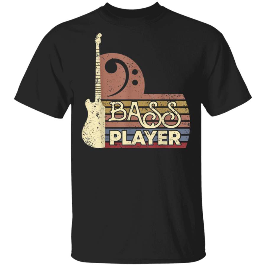 Bass Guitar Player Vintage Bass Clef Gift for Bassist T Shirt