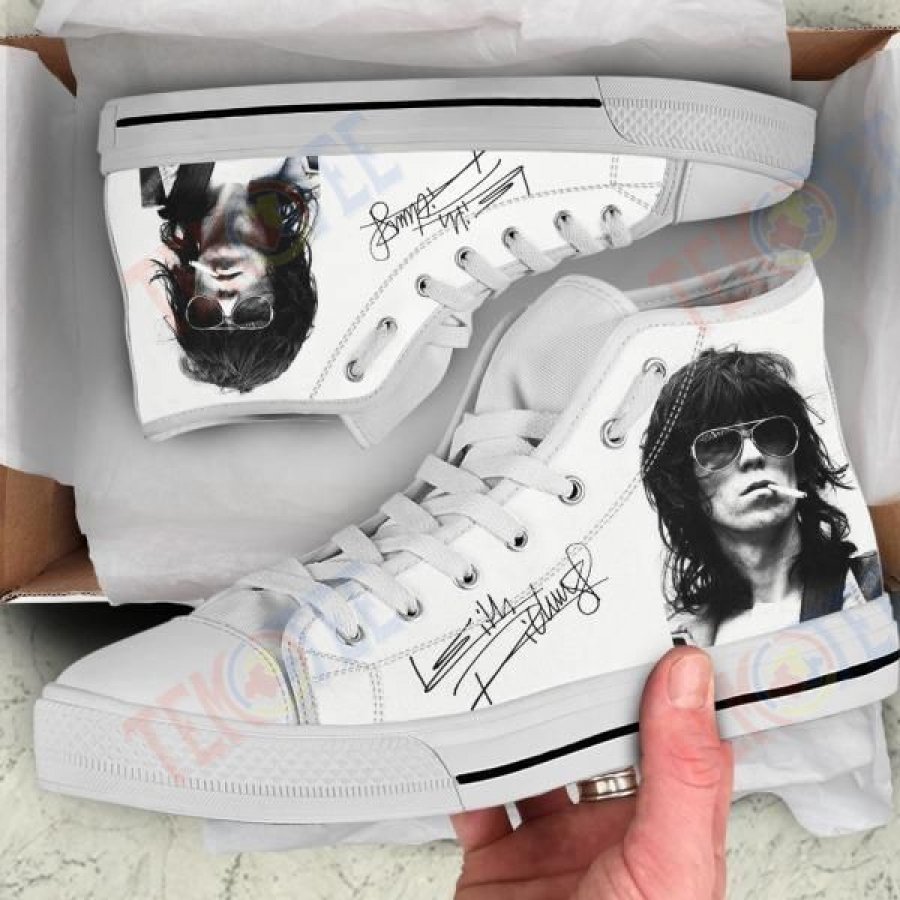 Mens Womens Keith Richards High Top Vans Shoes Custom Shoes Nice And Comfortable TDT158