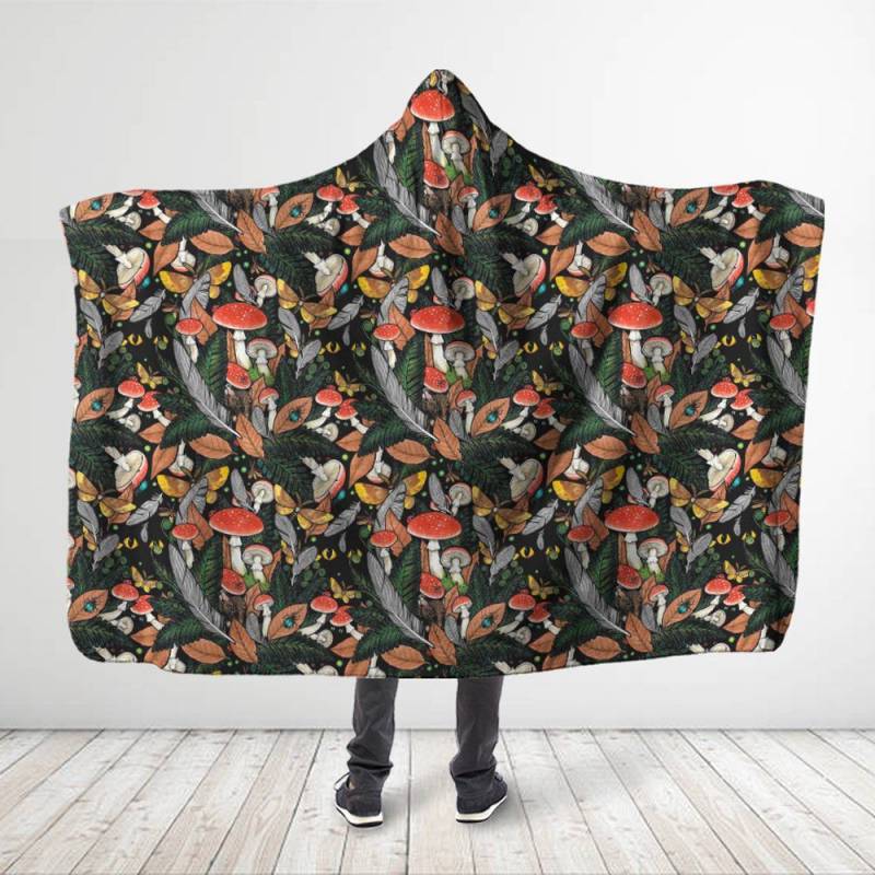 Animal & Forest Mushroom Hooded Blanket 3914