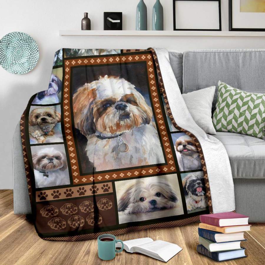 Watercolor Shih Tzu Fleece Blanket Dog Lover Gift Idea H191111 – Amelio ...