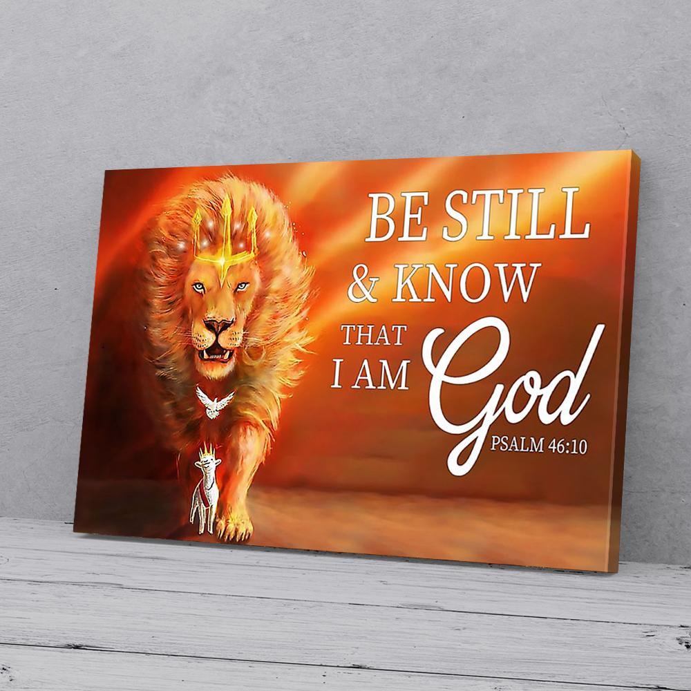 Be Still And Know That I Am God Lion Horizontal Matte Canvas