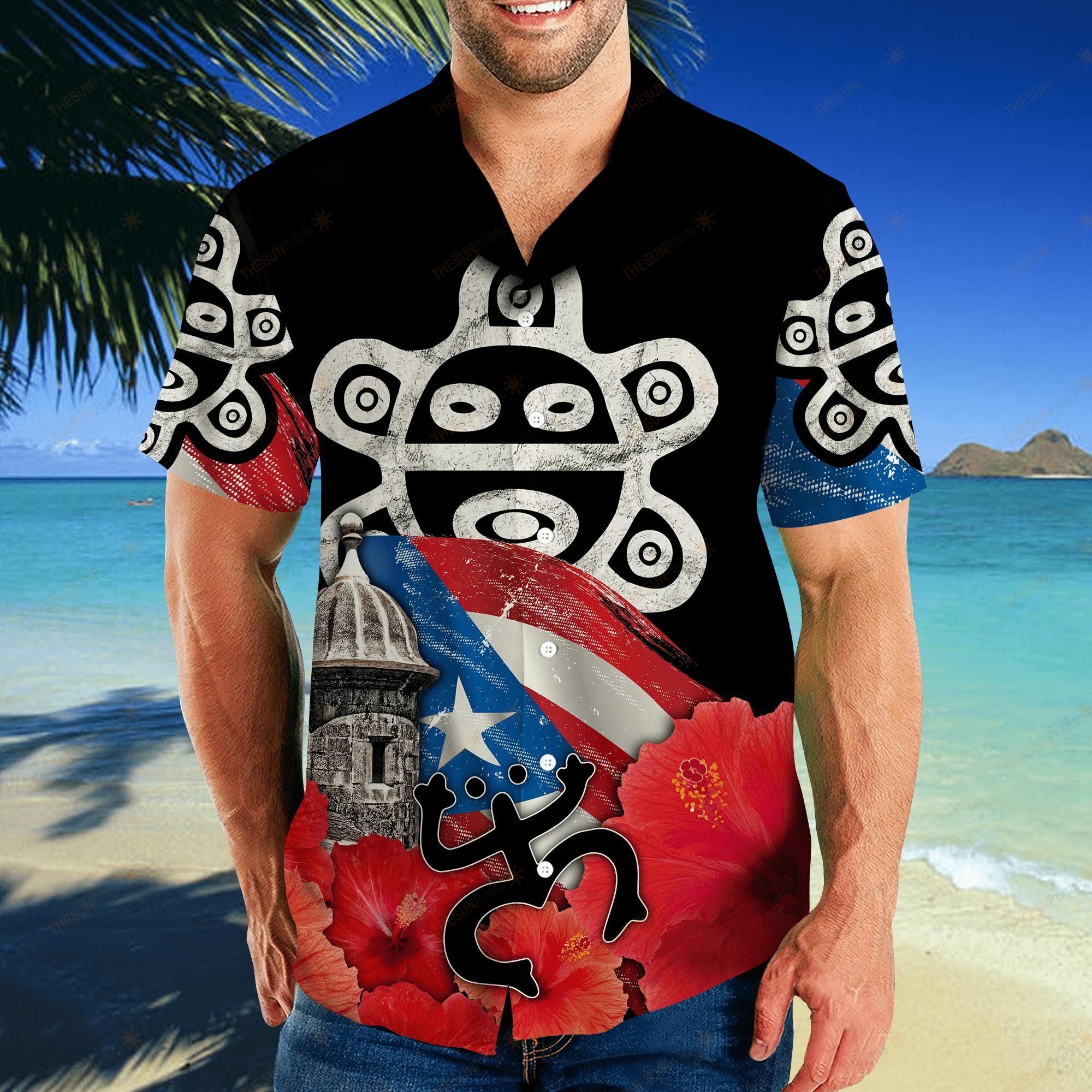 Puerto Rico Sol Taino Hawaii Shirts