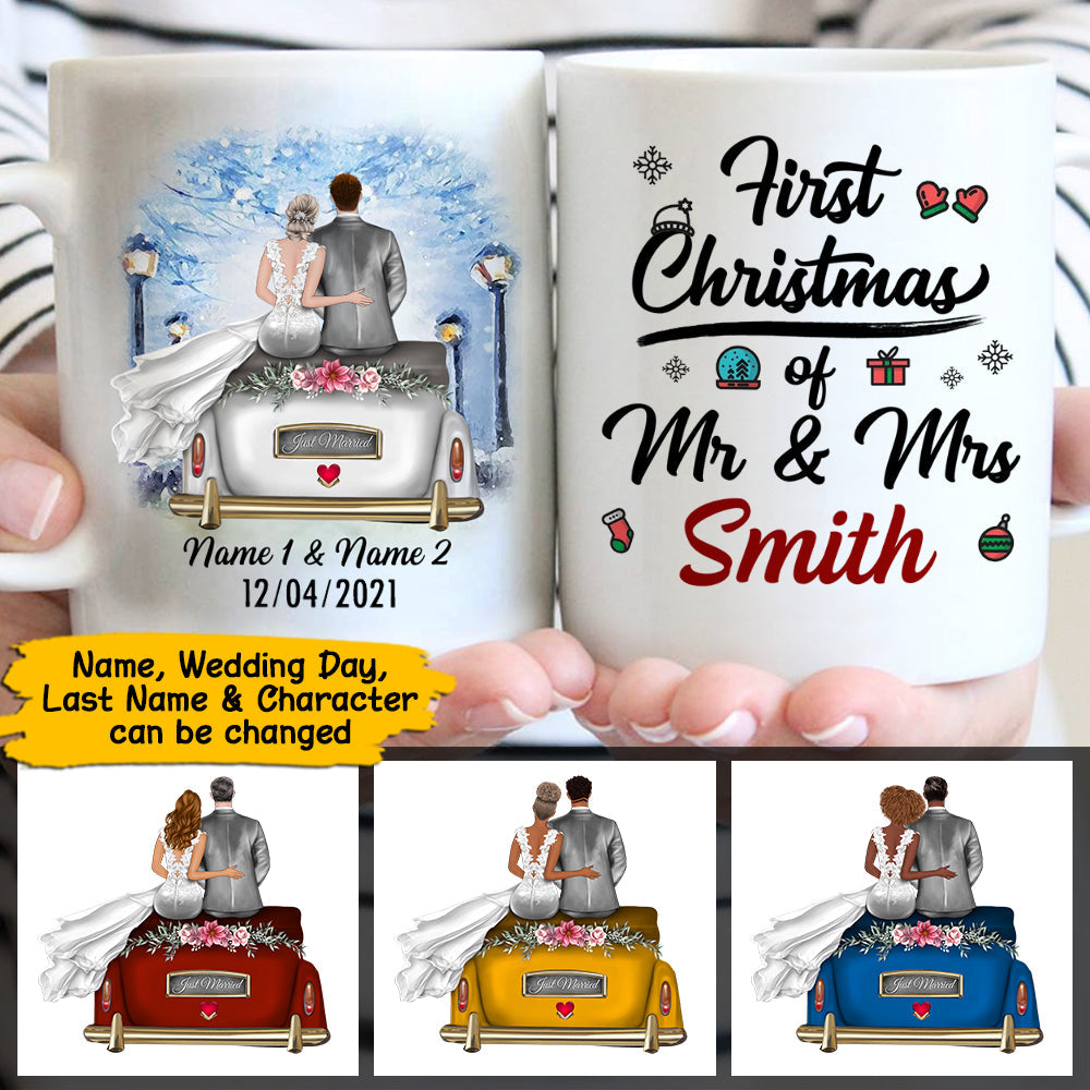 First Christmas Together, Personalized Mug For Couples, Christmas Gift, Name And Character Can Be Changed, Hg98